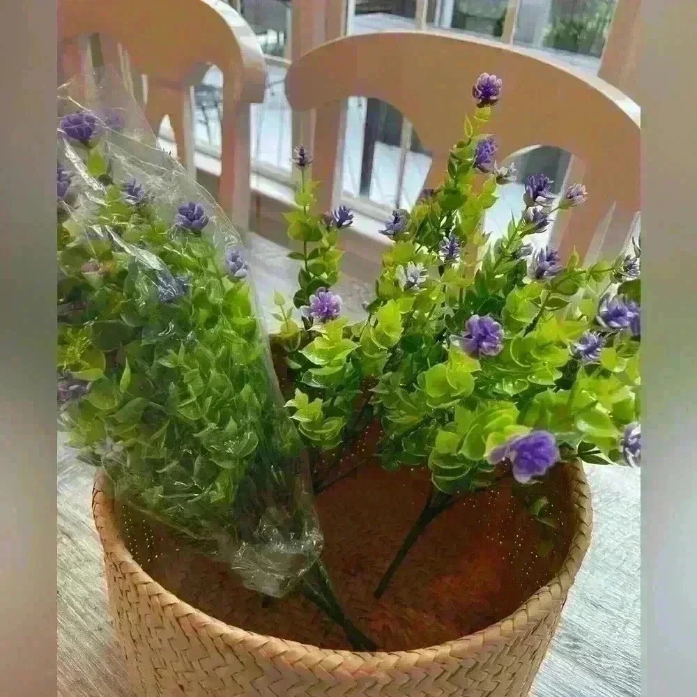 New in plastic Artificial Flower Stems Purple 4 stems included